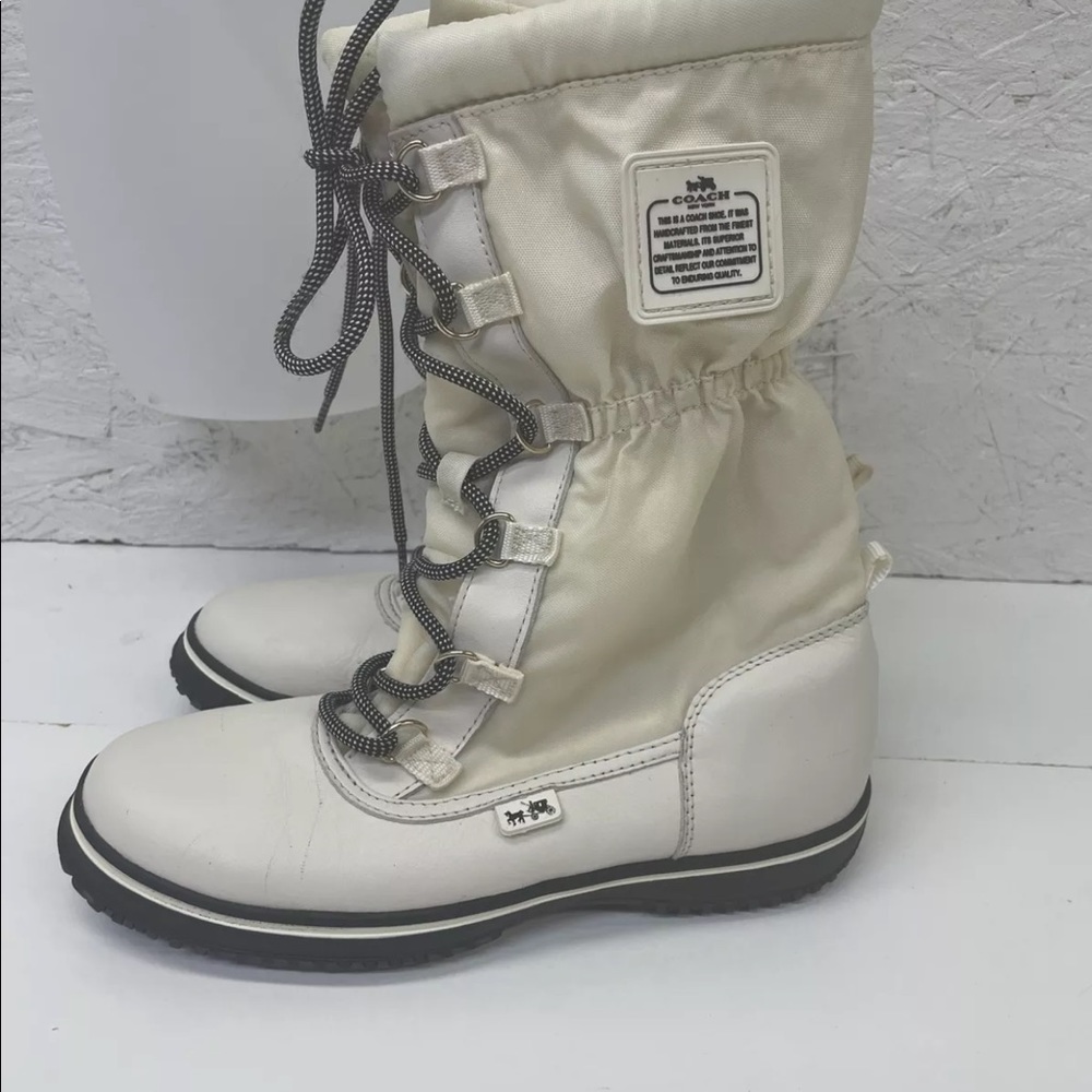 Coach Sage Nylon Boots in color Chalk size 7